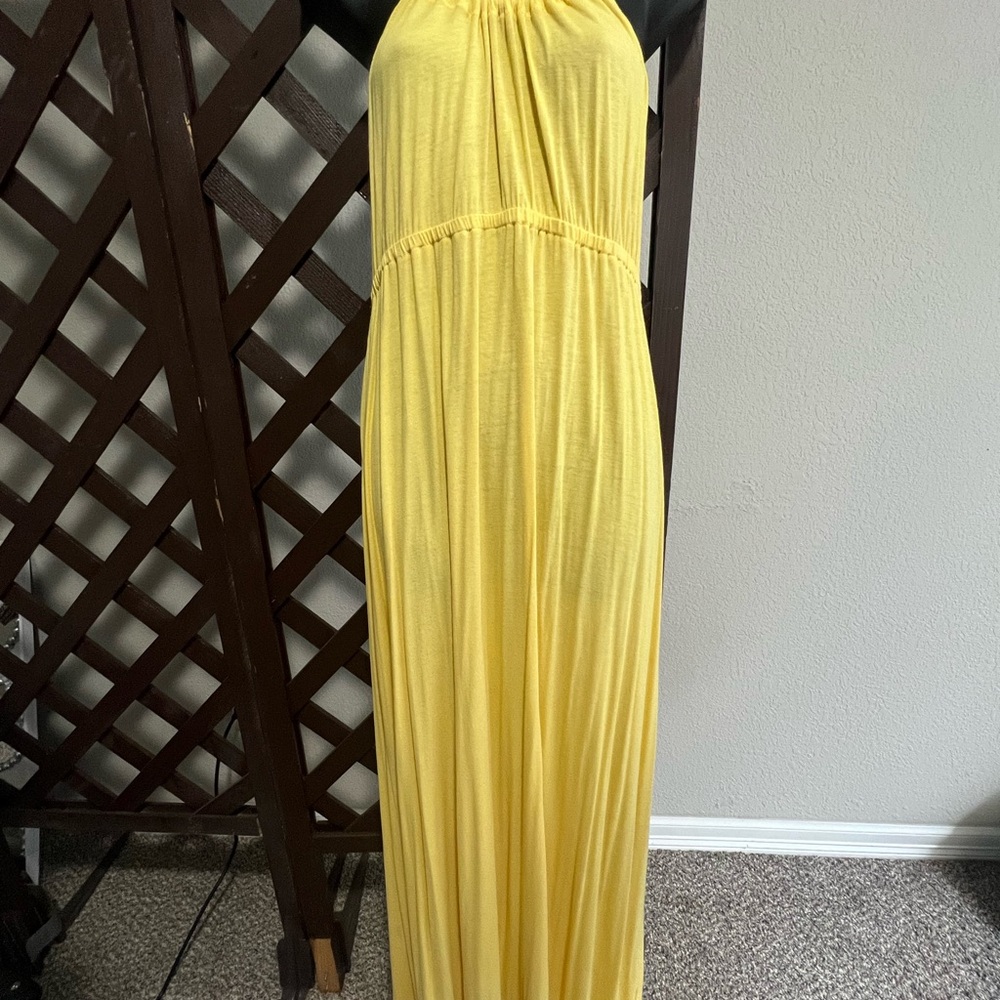 Michael Stars Yellow Halter Maxi Dress